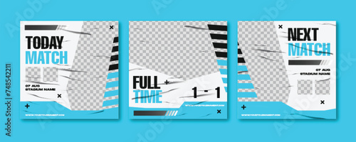 Sport social media post template , Football Match day , Full time , Next match Best player
