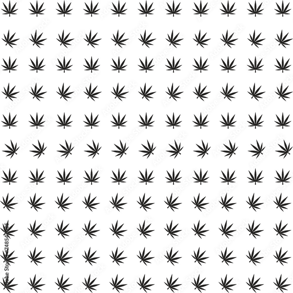 Naklejka premium Weed seamless pattern Marijuana isolated cannabis leaf background wallpaper