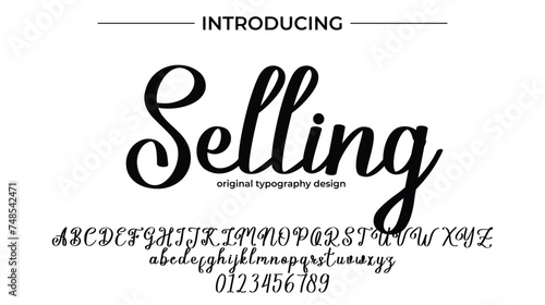 Selling Font Stylish brush painted an uppercase vector letters, alphabet, typeface