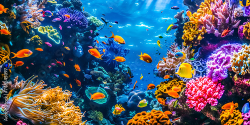 coral reef in the sea. tropical coral reef with fish. fish in aquarium © Stock Photo For You