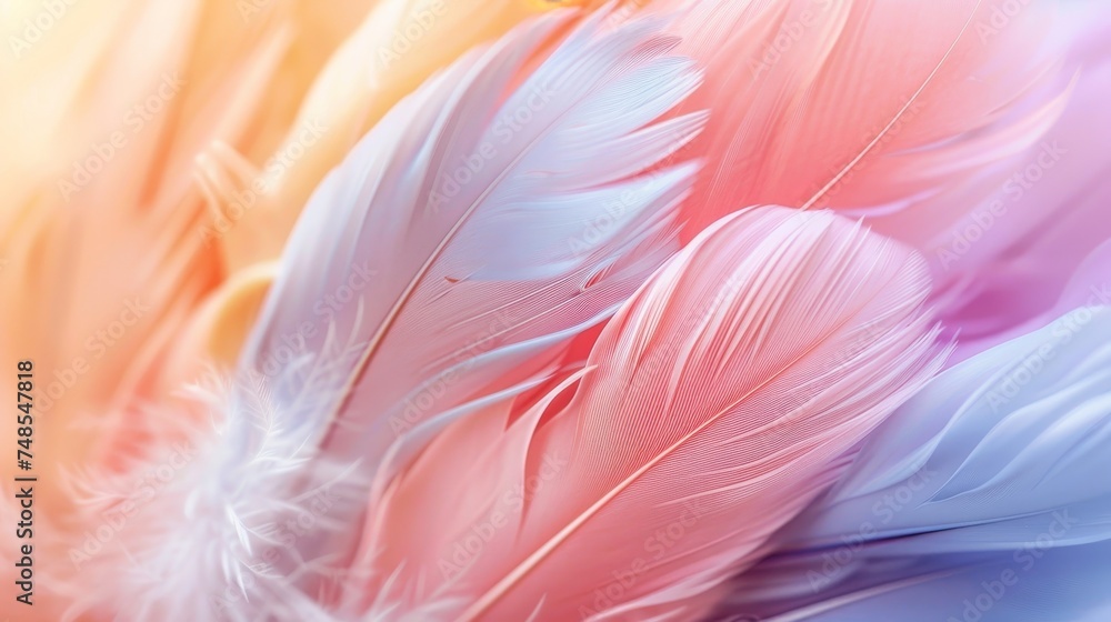 Fototapeta premium Pastel-colored feathers