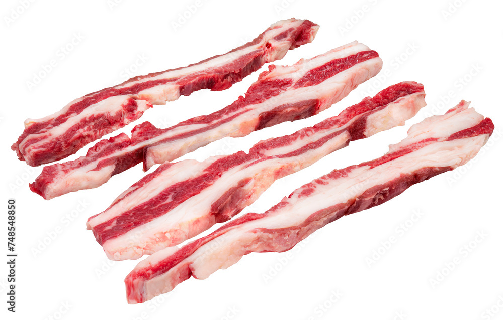 Short Plate Sliced, Short Ribs beef on white background, Beef Short Ribs (Sliced) isolate on white PNG File. Short Plate Sliced, Short Ribs beef on white background, Beef Short Ribs (Sliced) isolate on white PNG File.