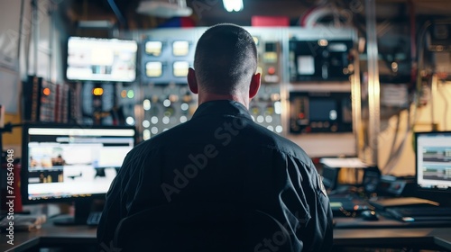 A technician uploads the latest software updates to a realtime alert system