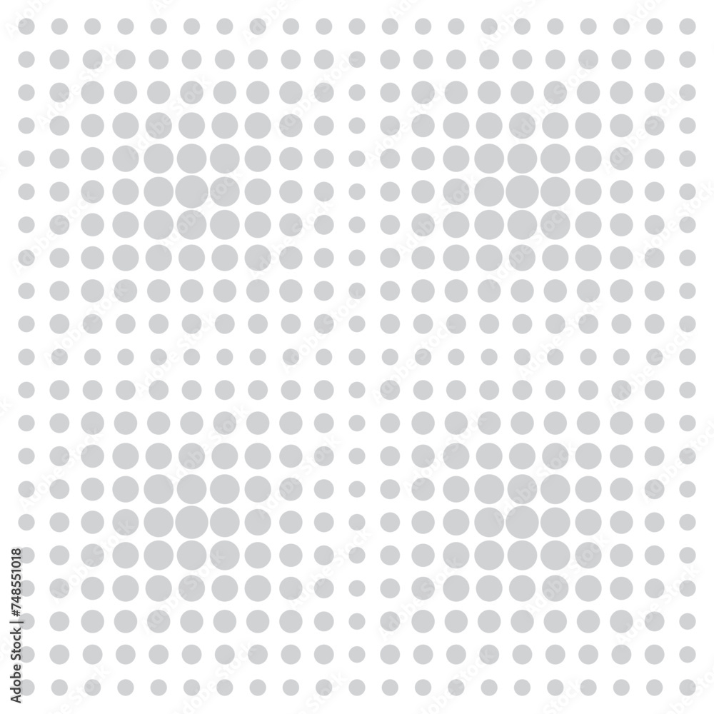 Grey dots on white background vector pattern