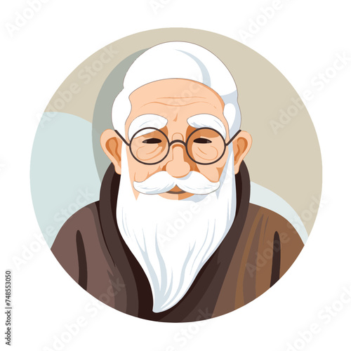 Character of an elderly individual symbolizing wisdom and maturity