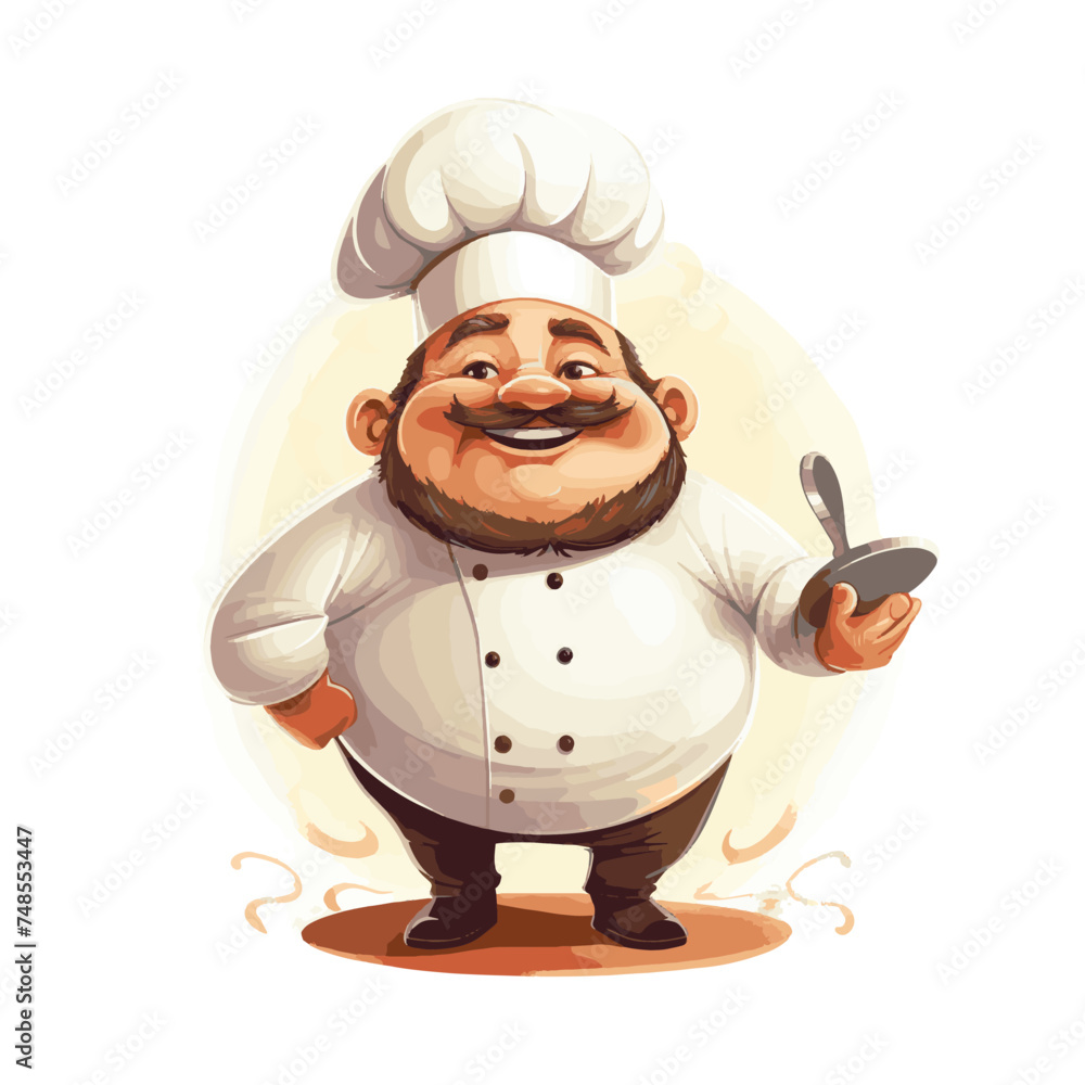 Chubby chef cartoon funny character vector illustration Chubby chef cartoon funny character vector illustration