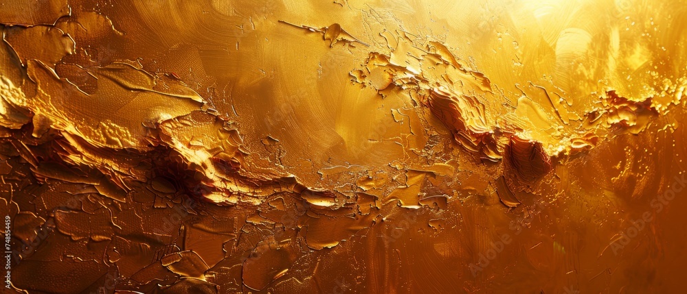 Golden texture. Oil painting on canvas. Brushstrokes. Abstract art print. Prints, posters, cards, walls, murals, rugs, hangings, pictures....