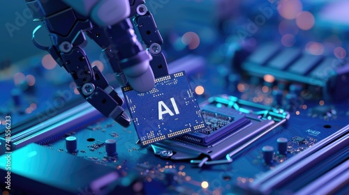 The chip's powerful processor enabled the AI robot arm to decipher complex commands and execute precise movements, all thanks to its intricate circuit design.