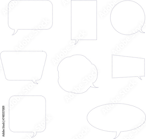 Vector illustration. Set Cartoon color messages. Dialog, chat speech bubble. Business icon. Message