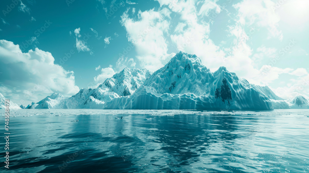 Nature winter arctic landscape with iceberg