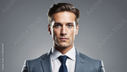 graphic of headshot businessman storng accent contrast colour with triangle shape element compound business smart leadership ideas with businessman portrait background photo