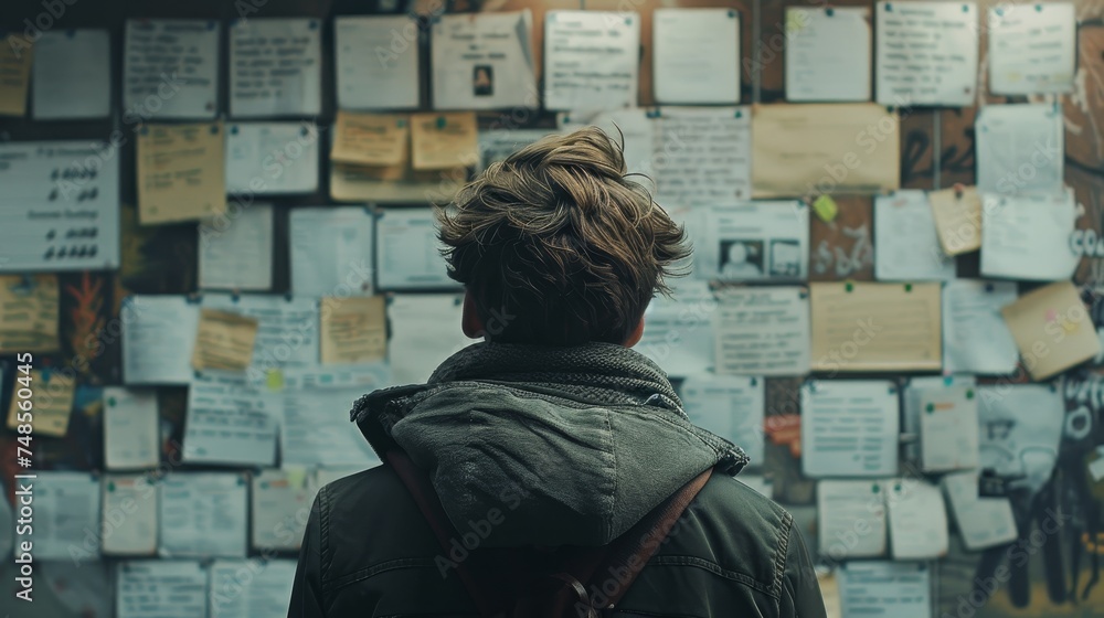 a startup young man is looking at a job checklist a startup young man is looking at a job checklist