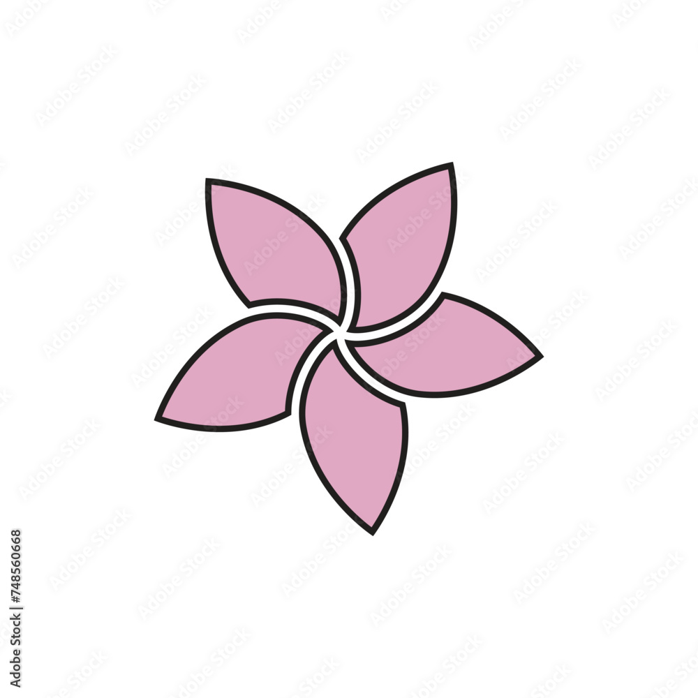 Flower plumeria logo vector element symbol design