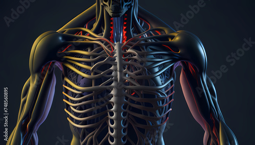 Thoracic spine, chest and ribs Created With Generative Ai