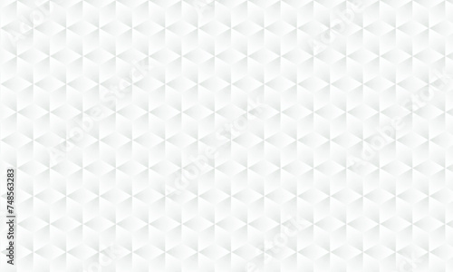 3D realistic white and grey gradient pattern. Modern cube texture. seamless pattern Background. Repeating tiles. Triangular volumetric elements of different random size. 3D illustration. EPS 10