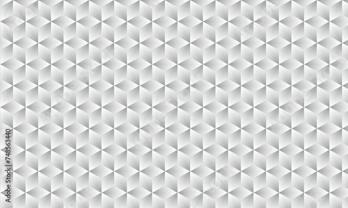 3D realistic white and zinc gradient pattern. Modern cube texture. seamless pattern Background. Repeating tiles. Triangular volumetric elements of different random size. 3D illustration. EPS 10