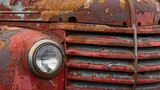 Vintage textures on a classic car, the patina of time in every line