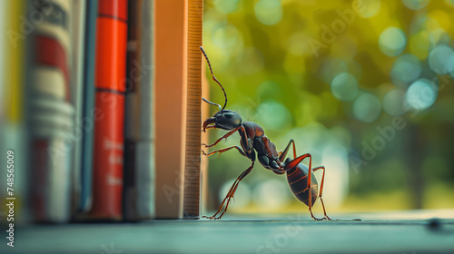 Schnelles effizientes Arbeiten durch Tier symbolisiert Ameise Chemeleon im Alltag Generative AI photo