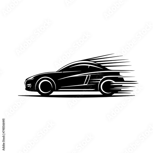 High Speed Car Driving Vector Logo