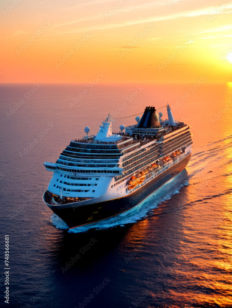 Cruise Ship at sunset