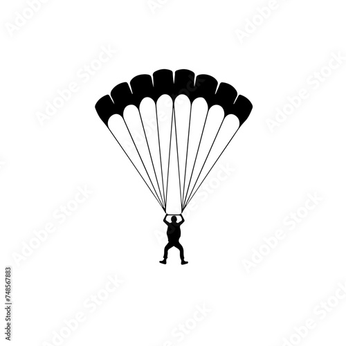 Parachute Jumping Vector Logo