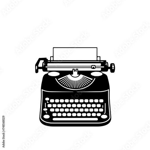 Retro Paper Typewriter Vector Logo