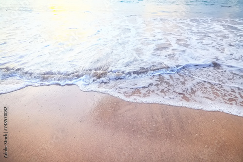 Fototapeta Naklejka Na Ścianę i Meble -  sea foam on the sand abstract background abstract water ocean