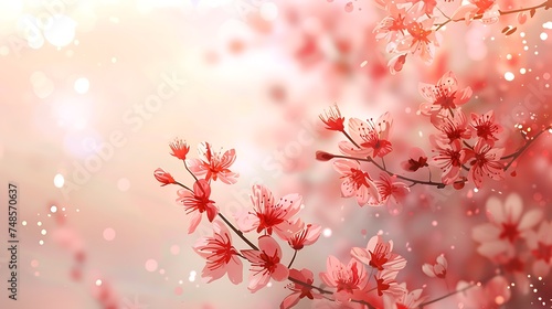 The image is a beautiful depiction of cherry blossoms in full bloom.