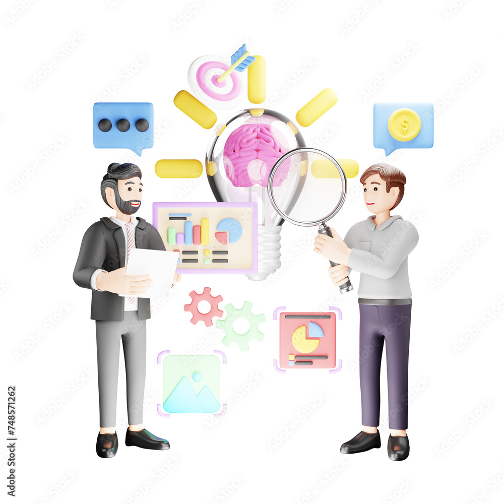 Innovative Team - 3D Character Illustration for Business Strategy and Creative Innovative Team - 3D Character Illustration for Business Strategy and Creative