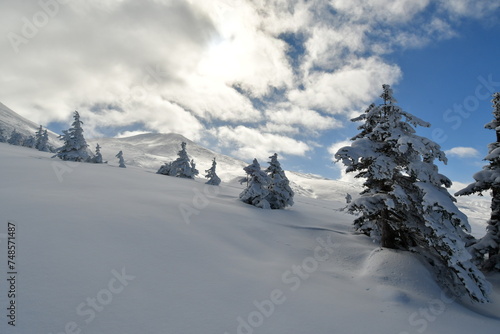 Views from Mt. Biei Fuji Hokkaido Japan Snow Landscape blue sky photo