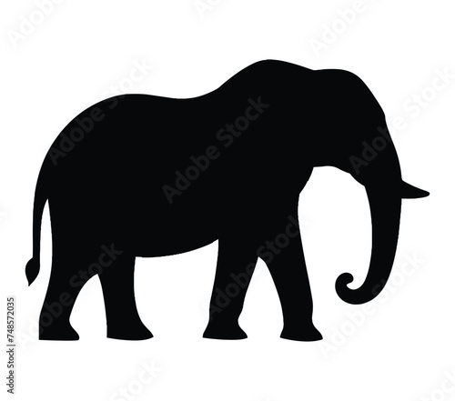 African Elephant. Vector image. White background.