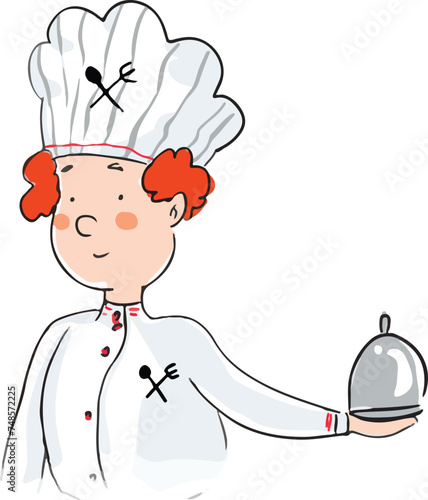 Cute chef man illustration.