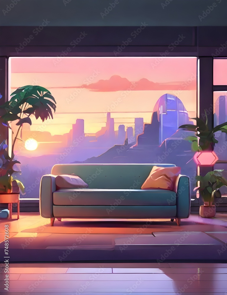 animated virtual backgrounds, stream overlay loop, interior, cozy ...