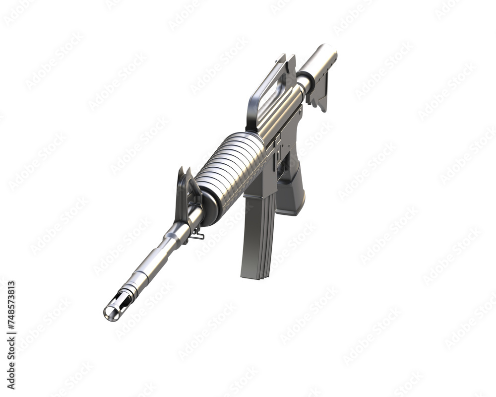 Assault riffle isolated on background. 3d rendering - illustration