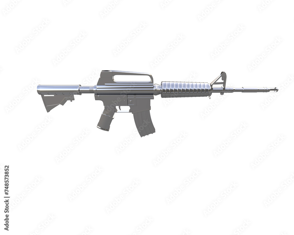 Assault riffle isolated on background. 3d rendering - illustration Assault riffle isolated on background. 3d rendering - illustration