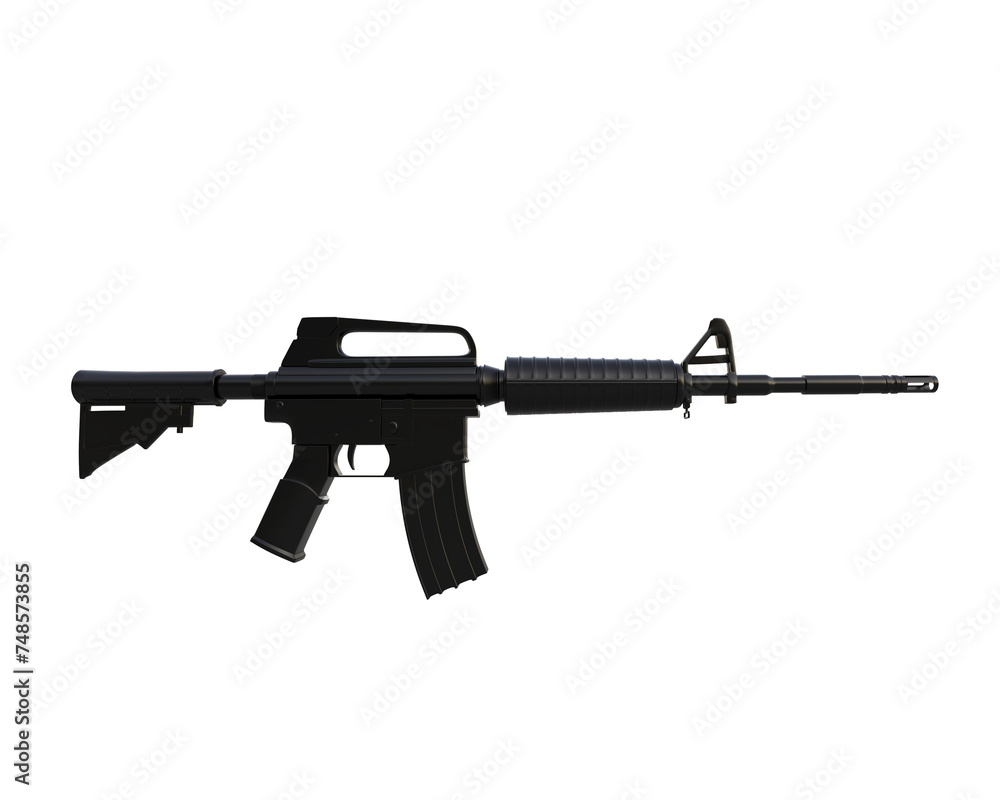 Assault riffle isolated on background. 3d rendering - illustration
