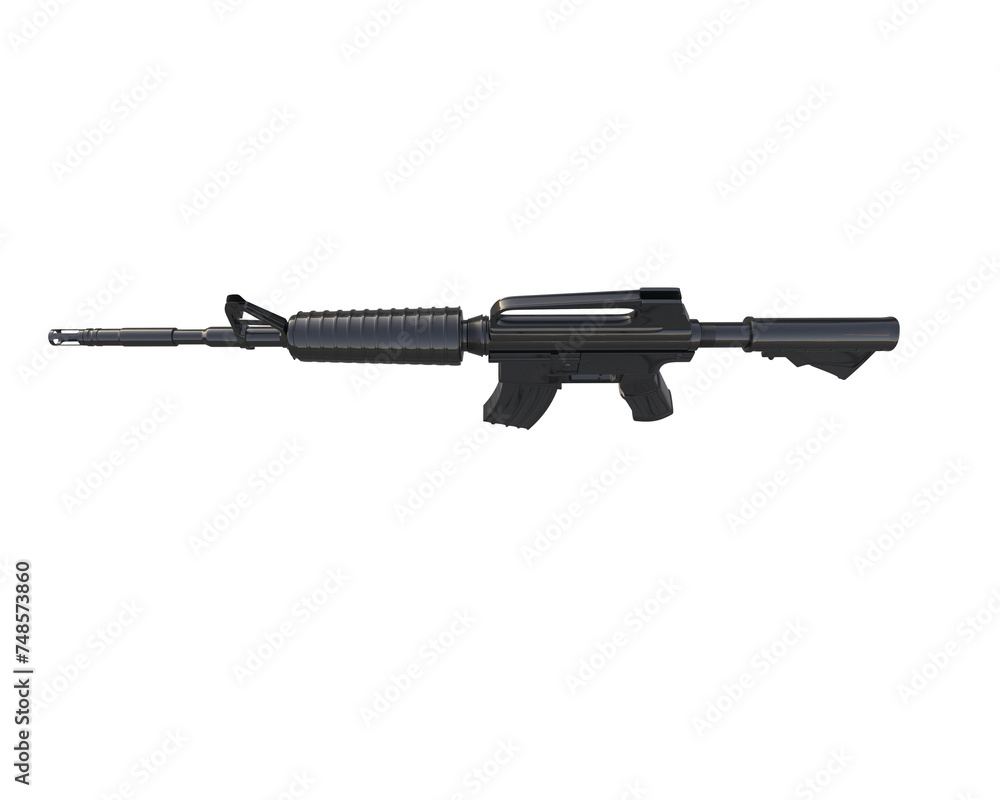 Assault riffle isolated on background. 3d rendering - illustration