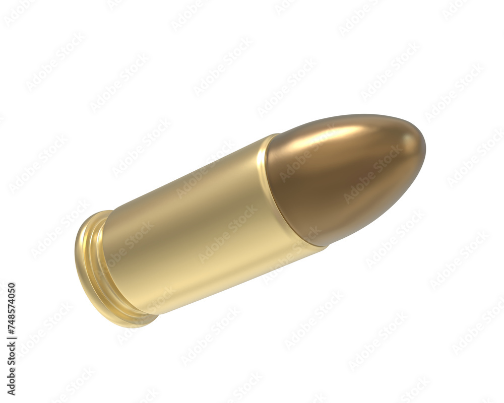 Bullet isolated on background. 3d rendering - illustration Bullet isolated on background. 3d rendering - illustration