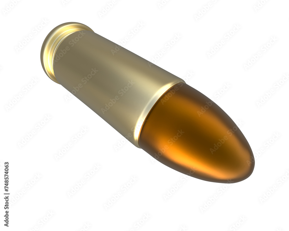 Bullet isolated on background. 3d rendering - illustration Bullet isolated on background. 3d rendering - illustration