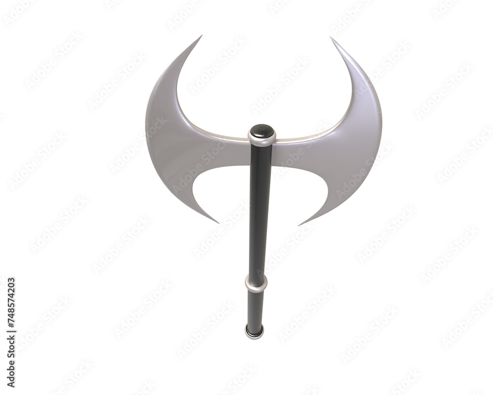 Axe isolated on background. 3d rendering - illustration Axe isolated on background. 3d rendering - illustration