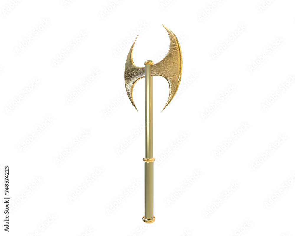 Axe isolated on background. 3d rendering - illustration Axe isolated on background. 3d rendering - illustration