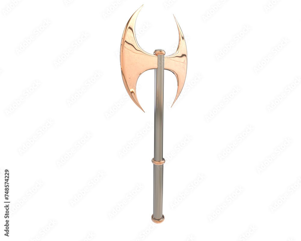 Axe isolated on background. 3d rendering - illustration Axe isolated on background. 3d rendering - illustration