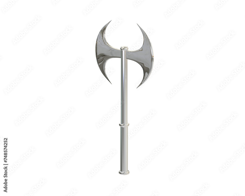 Axe isolated on background. 3d rendering - illustration Axe isolated on background. 3d rendering - illustration