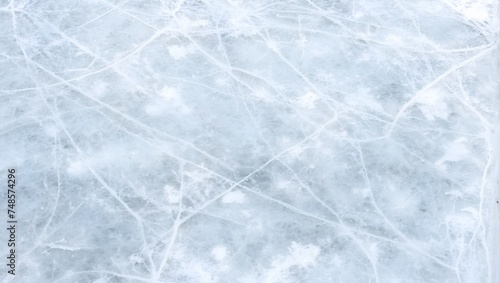 Wallpaper Mural Skated Ice Rink Surface: Winter Background. AI Generated  Torontodigital.ca