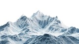 A majestic mountain covered in snow, with a white sky in the background. Perfect for winter-themed designs