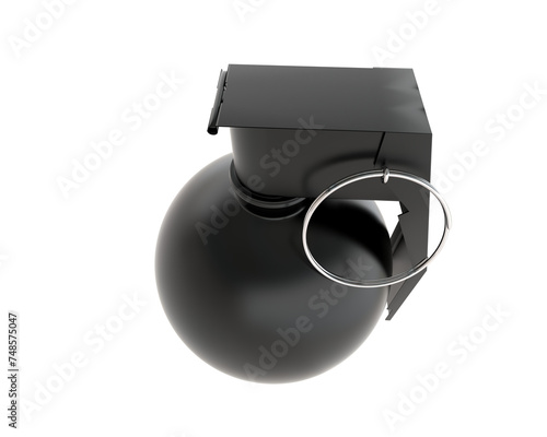 Grenade isolated on background. 3d rendering - illustration photo