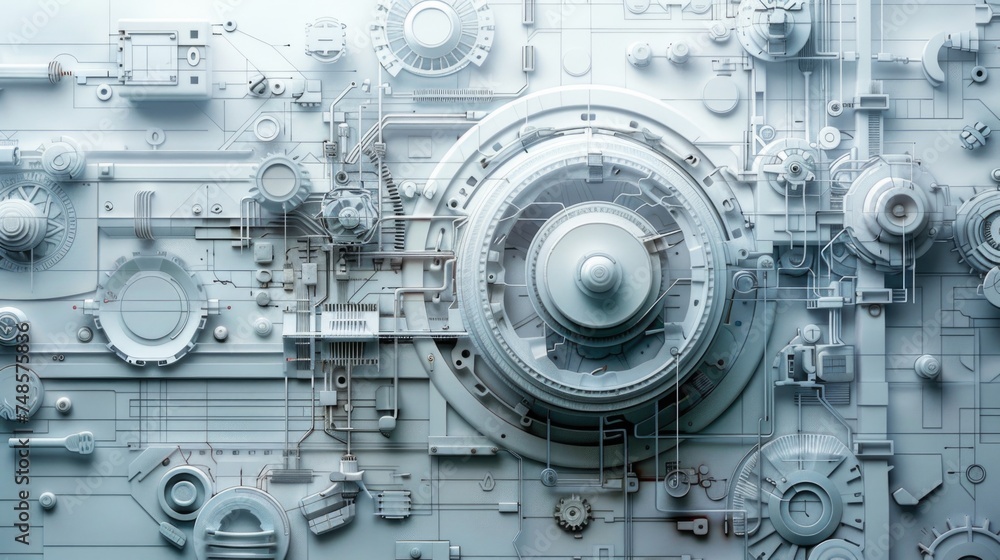 Detailed image of a large clock surrounded by intricate gears and wheels. Suitable for industrial and time management concepts Detailed image of a large clock surrounded by intricate gears and wheels. Suitable for industrial and time management concepts