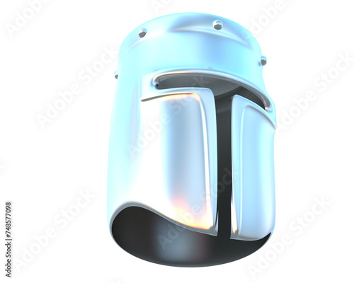 Warrior helmet isolated on background. 3d rendering - illustration photo