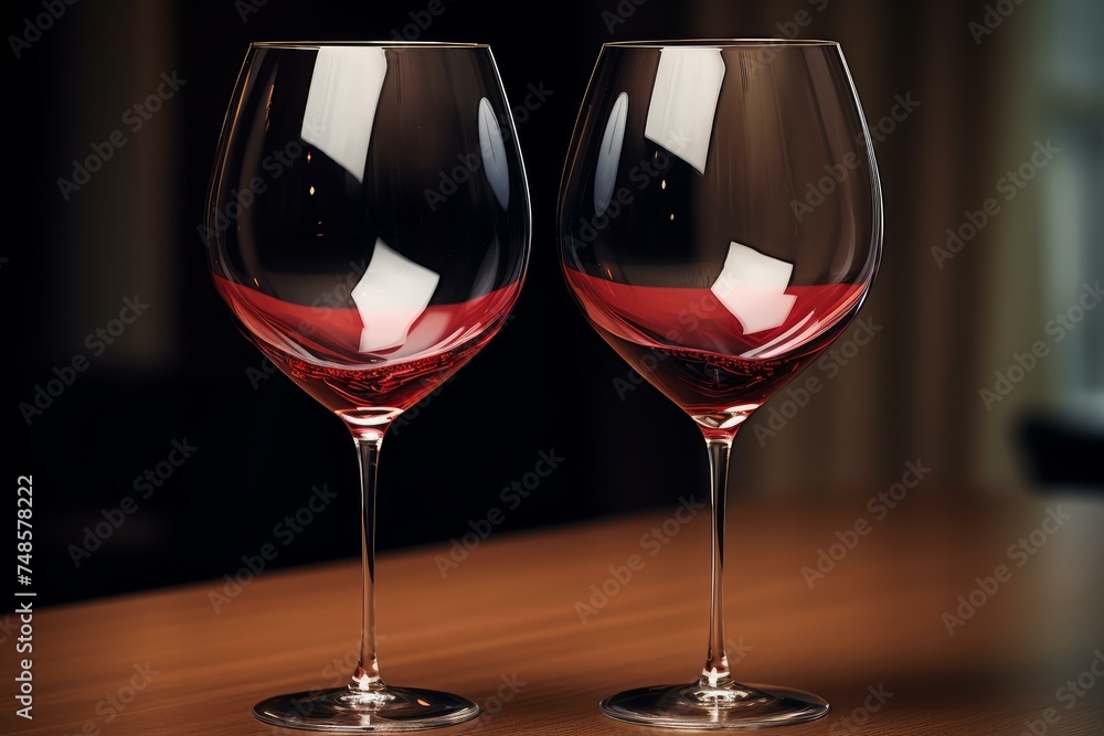Refined Red wine glasses. Cellar liquid. Generate Ai Refined Red wine glasses. Cellar liquid. Generate Ai