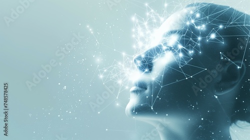 Mind map with a human head ...